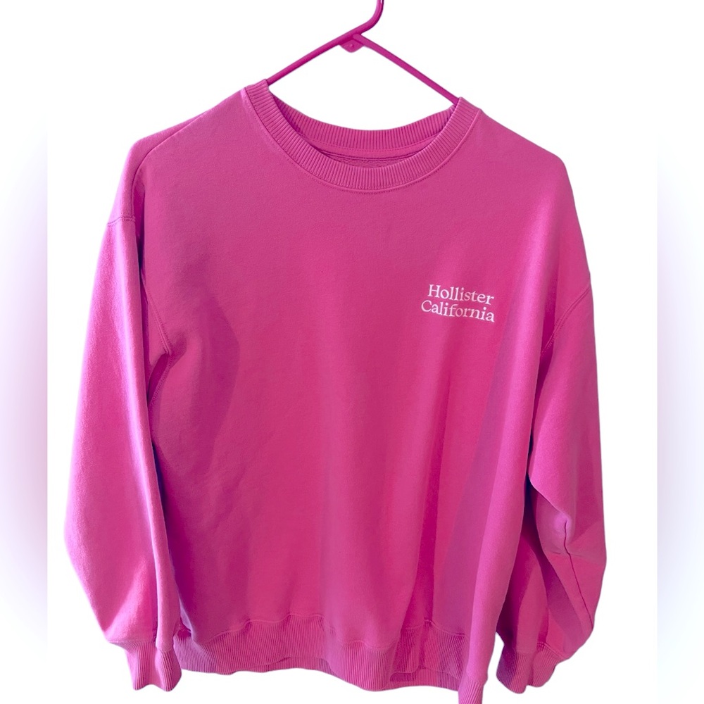 Bubblegum Pink Crewneck Sweatshirt by Hollister California.  Size = XS